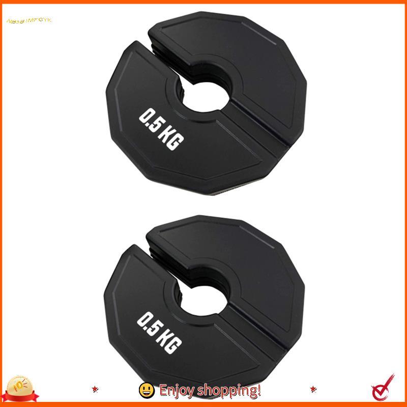 Chengxingsischuanhai0 Gym Haltere Micro Placas 2 Pcs 0.5KG Placa De Peso Fracionário Borracha Add-on Change Preto