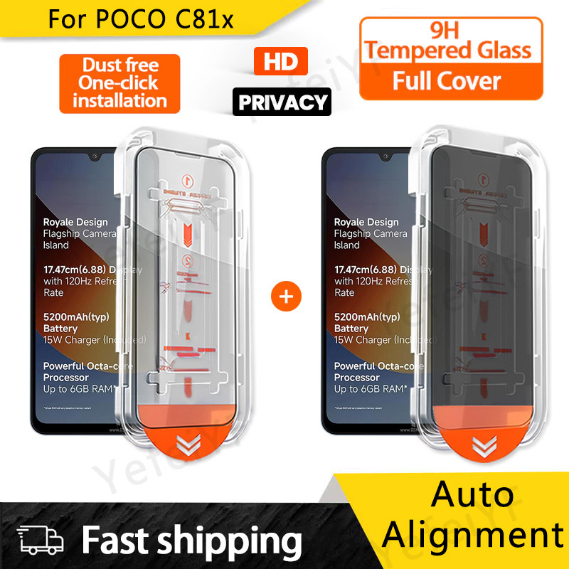 POCO C81X HD Vidro Temperado De Privacidade Para C85X C81 C85 Xiaomi 17 17T Pro 17 Ultra Max Protetor De Tela De Fácil I