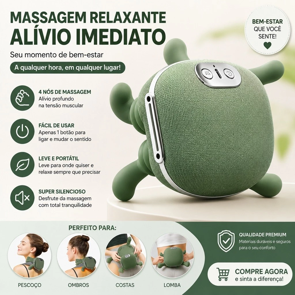 massegeador de pescoço 8 pontos aquecimento relaxamento tensão ombro mãos massagem alívio