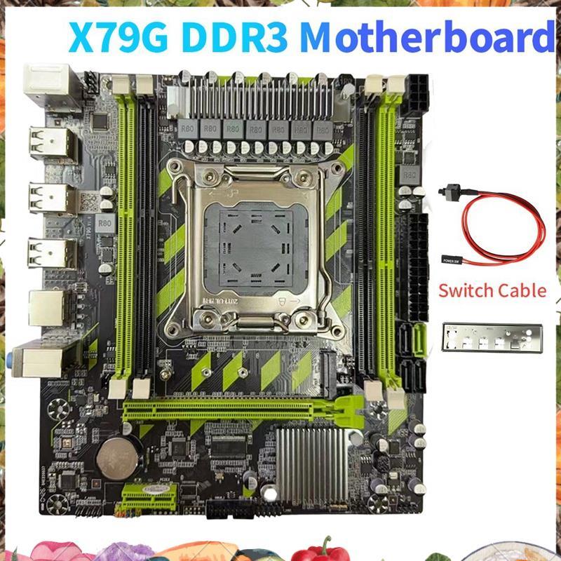 X79G DDR3 Kit Placa-Mãe Para Jogos LGA2011 4XDDR3 RECC Slots M . 2 NVME PCI-E X16 SATA3.0 X79 Desktop