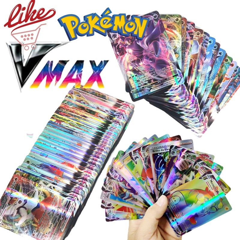 Versão Portuguesa do Conjunto de Cartas VMAX 50/100 Cartas Pokémon Brilhantes RDLW