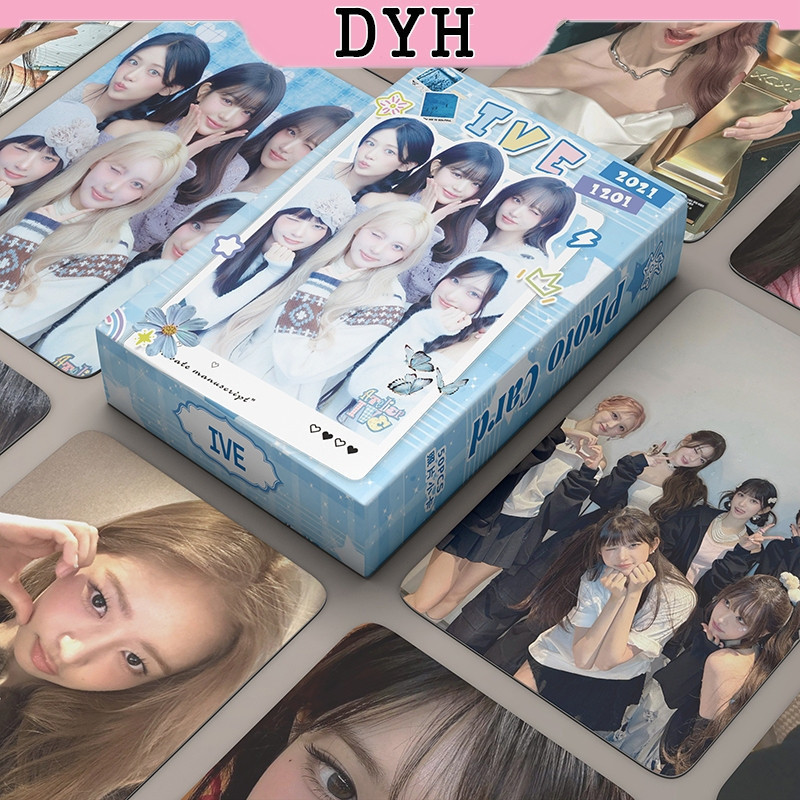 50 peças/caixa Cartão Fotográfico IVE Laser WONYOUNG Leeseo YuJin Coleção de Cartões Lomo do Álbum Kpop XMEH FCI3