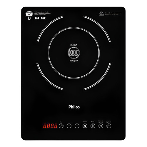 Fogão Cooktop Philco Pct12p Preto Táctil Led Eletrico Bivolt