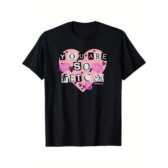 「BR.Moonlight」Camiseta Unissex Valentine's Day Coração Estampa "You Are So Fetch" Confortável Estilosa Divertida Casu...