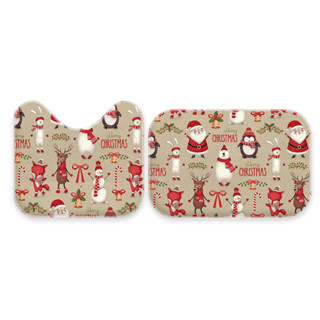 🎅 Conjunto Natalino para Banheiro – Kit 2 Tapetes Decorativos em Oferta na Shopee