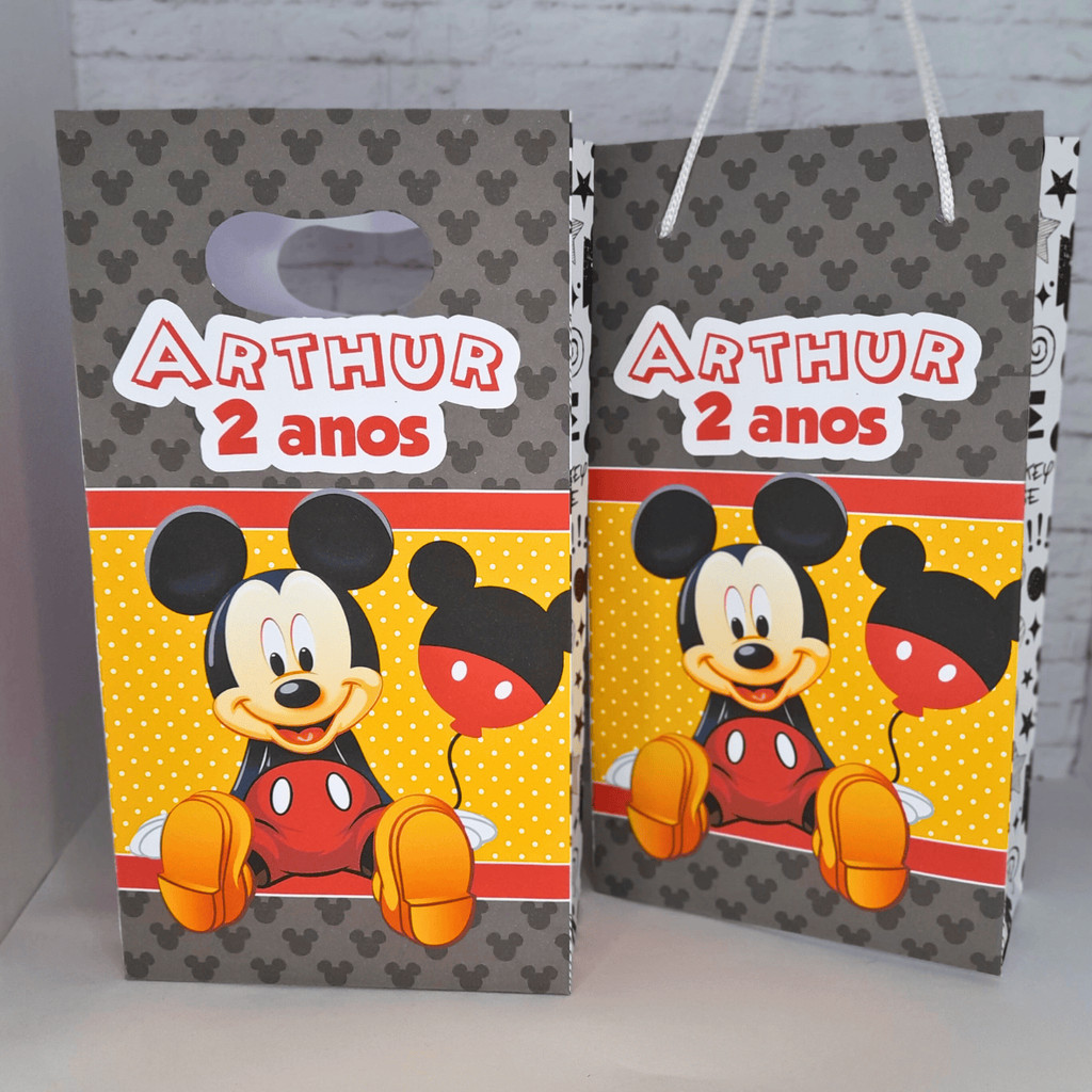 PEGUE E MONTE - SACOLINHA PERSONALIZADA MICKEY, MIMO PARA FESTA, LEMBRANCINHA DE ANIVERSÁRIO, PERSONALIZADOS