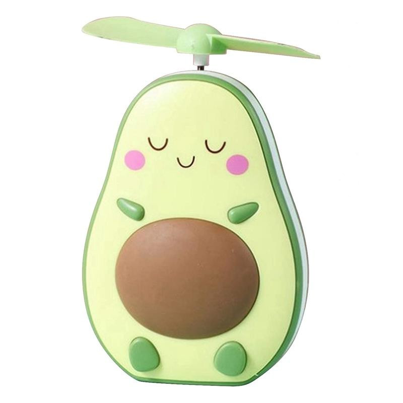 Mini Espelho e Ventilador de Maquiagem LED 2 em 1 Integrado Bonito Abacate Forma Portátil Carregamento USB , Mar （S26)