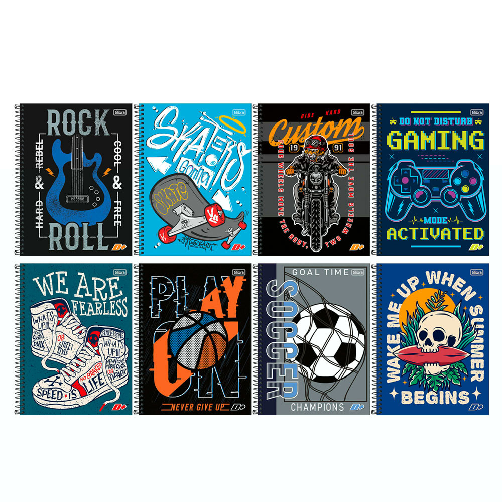 Caderno espiral capa dura universitário 20x1 400 folhas D Mais Masculino Tilibra em Oferta na Shopee