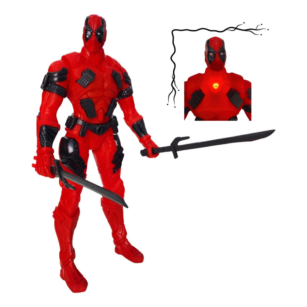Boneco Infantil Deadpool Grande Com Luz E Som Colecionável — imagem 2 de 2