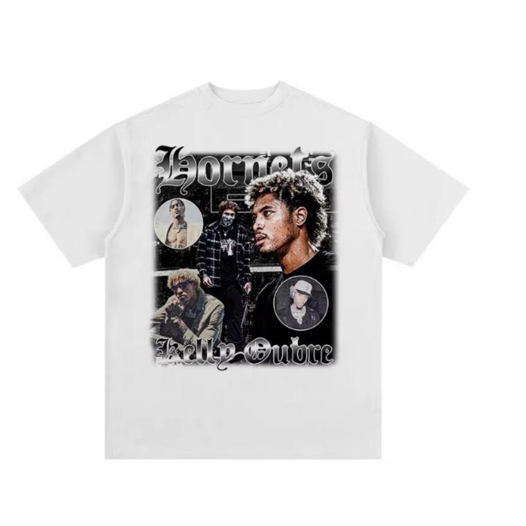 Camiseta Estampada Casual Solta Oubre, Estrela Do Basquete, Camiseta De Algodão Unissex, Respirável E Confortável
