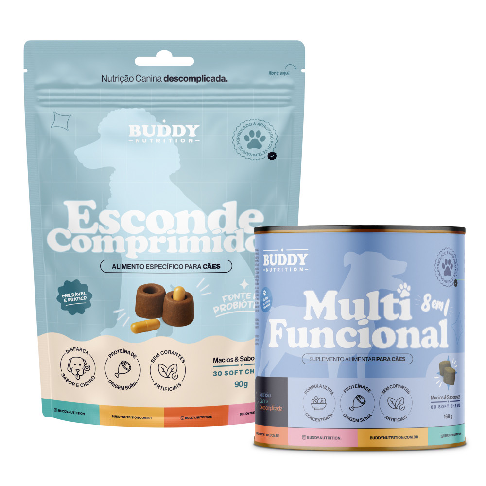 Kit Esconde Comprimidos + Multi Funcional 8 em 1 - Buddy Nutrition