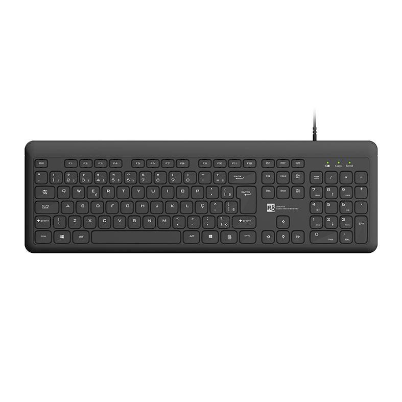 Teclado Membrana R8 1809, Chocolate Keys, ABNT2, Preto, R8-1809-BK em Oferta na Shopee