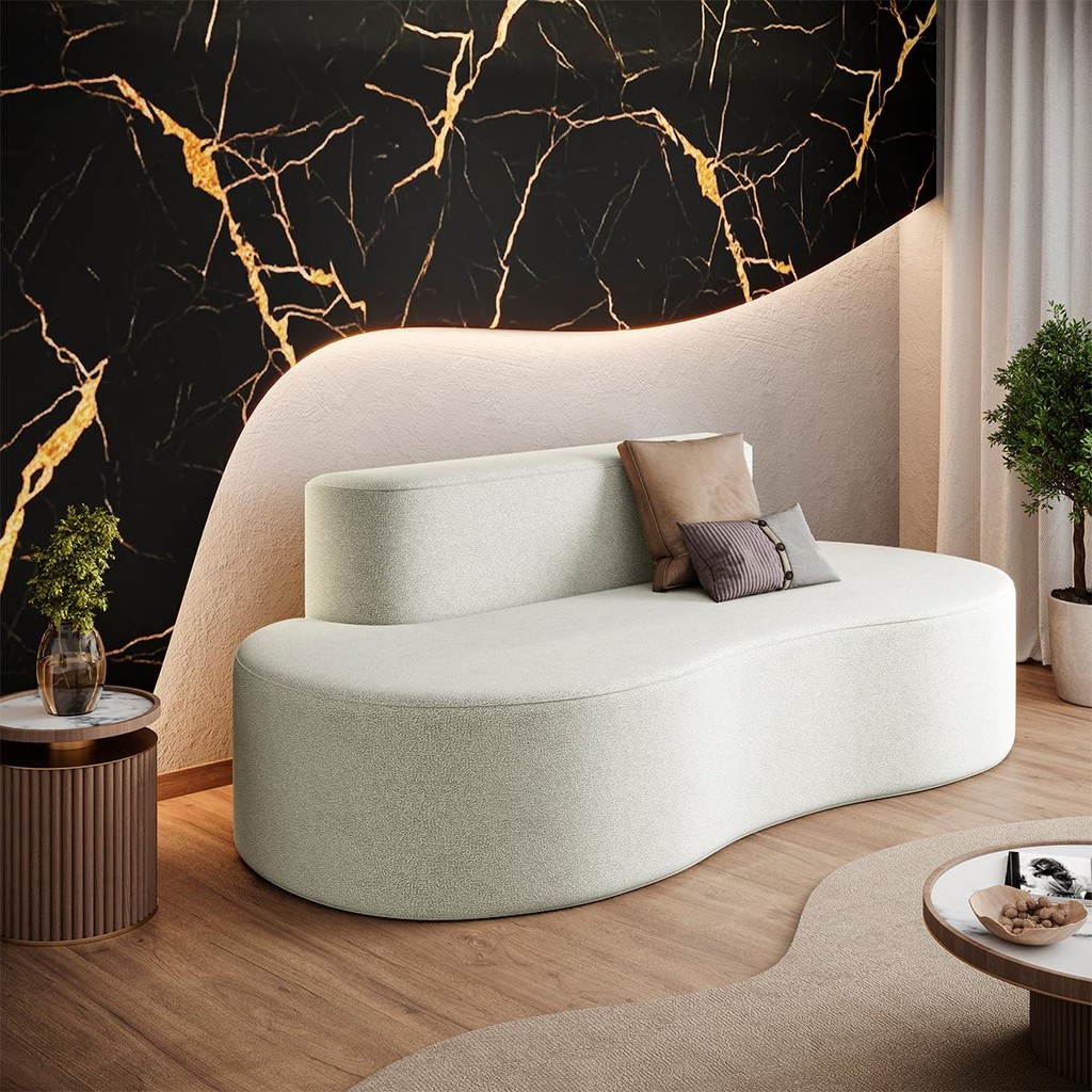 Sofá Orgânico 3 Lugares Recepção Hall Bouclê Balaqui Decor em Oferta na Shopee