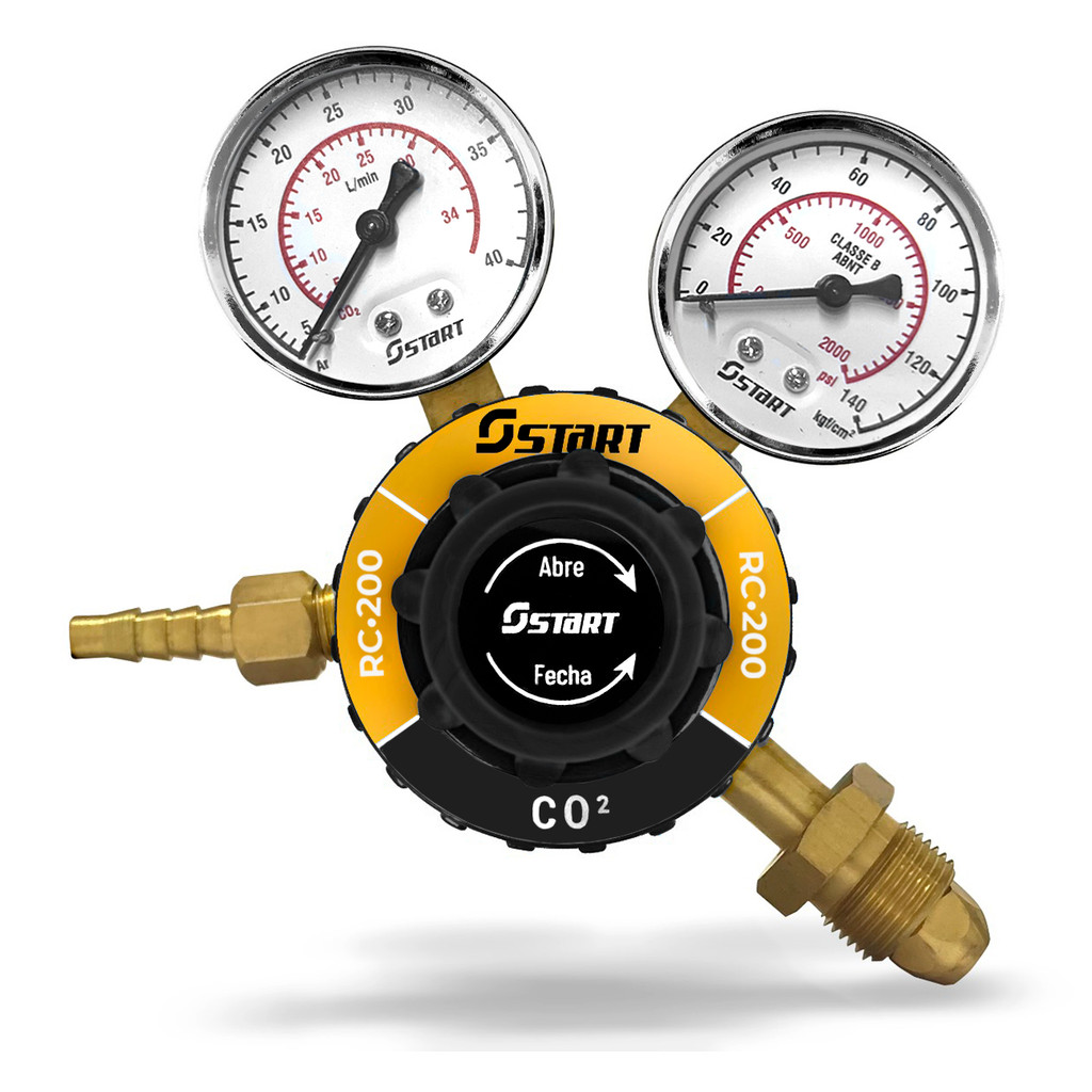 Regulador De Pressão Para Cilindro De Co2 Com 2 Manômetros Profissional - St2185 Start em Oferta na Shopee