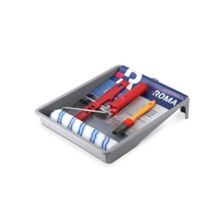 Kit Para Pintura Rolo Lã Bandeja Plástica Pincel Trincha Espatula Mexedor de Tinta Fibra 5pçs - Roma em Oferta na Shopee