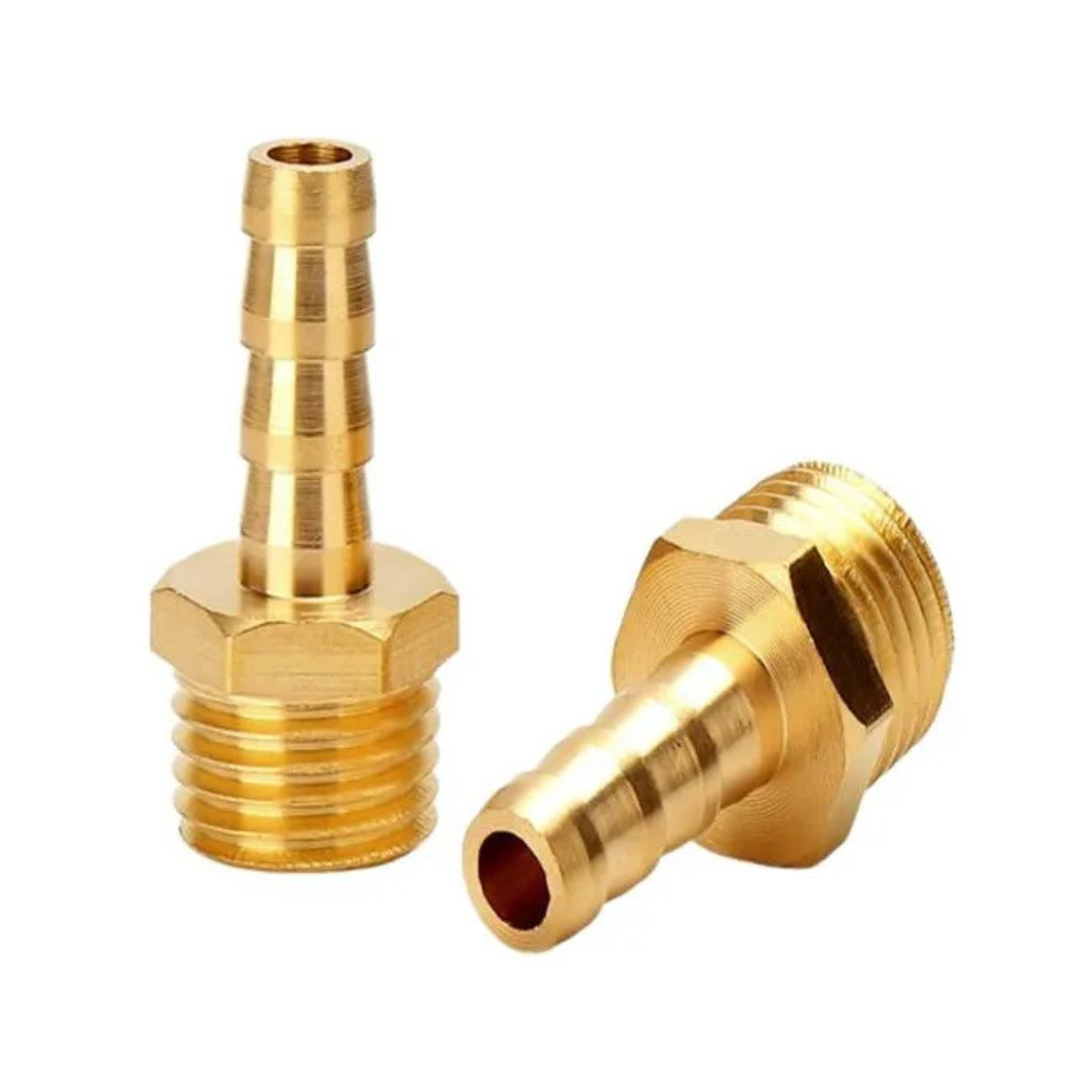 10 espigão adaptador macho latão mangueira 3/8 rosca 1/2 kit
