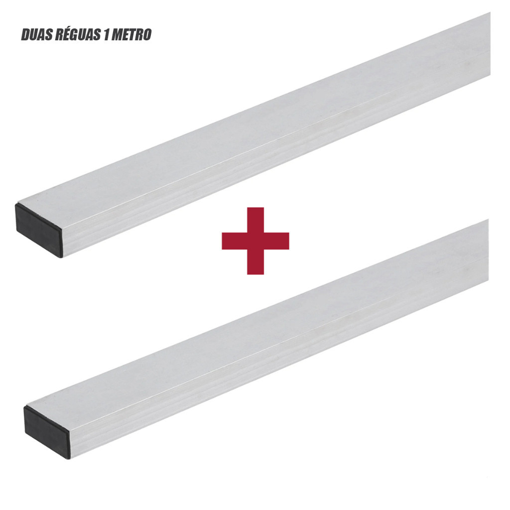 Kit 2 Unidades Régua Alumínio Para Pedreiro Total 2 Metros Nivelamento Casa