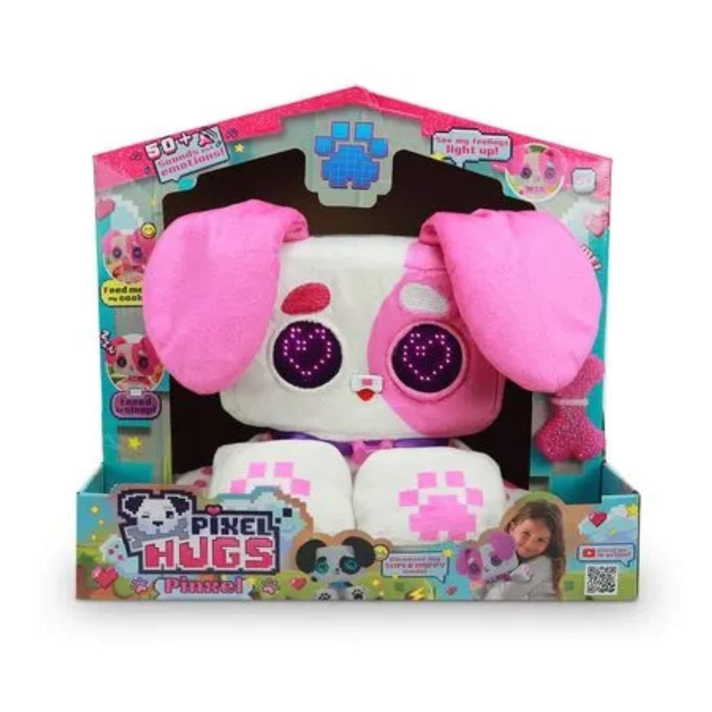 Pelúcia Infantil Interativa Pixel Hugs Pinxel Rosa Multikids - BR2456 em Oferta na Shopee