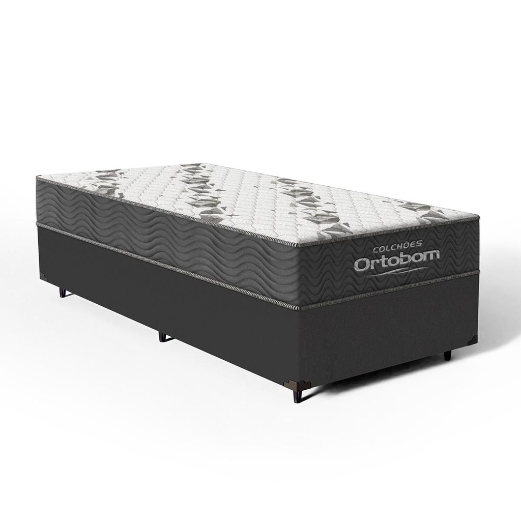 Cama Box com Colchão de Espuma D33 Ortobom Airtech 100 Solteiro 88cm em Oferta na Shopee