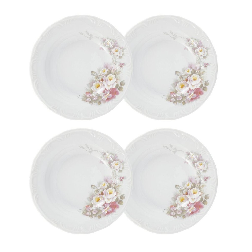 Jogo 4 Pratos Fundos Eterna 23 cm Porcelana Schmidt em Oferta na Shopee