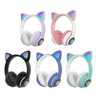 Fone De Ouvido Gatinho Led Bluetooth Sem Fio Crianças Adulto unissex Orelha Gato