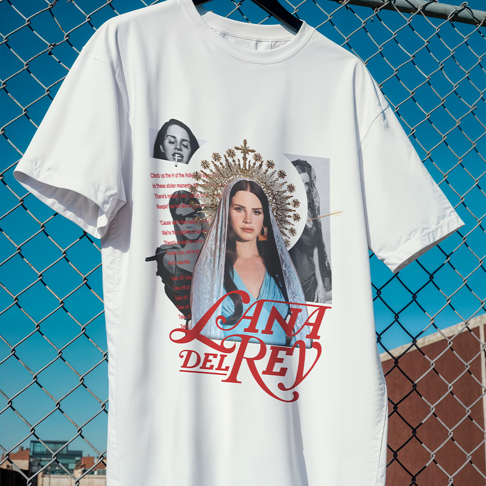 L4N4 REY Fãs Camiseta Unissex Cantora IndiePop Pop Coreano 100% Algodão Fio 30.1 Estampa Confortável