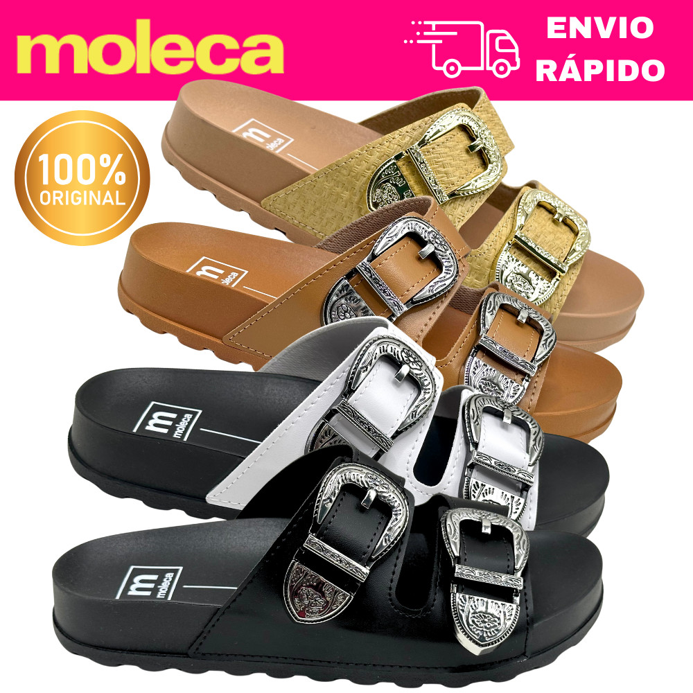 Tamanco Papete Moleca 5436.402 Birken com Fivelas Decorativas e Solado Flatform Confortável