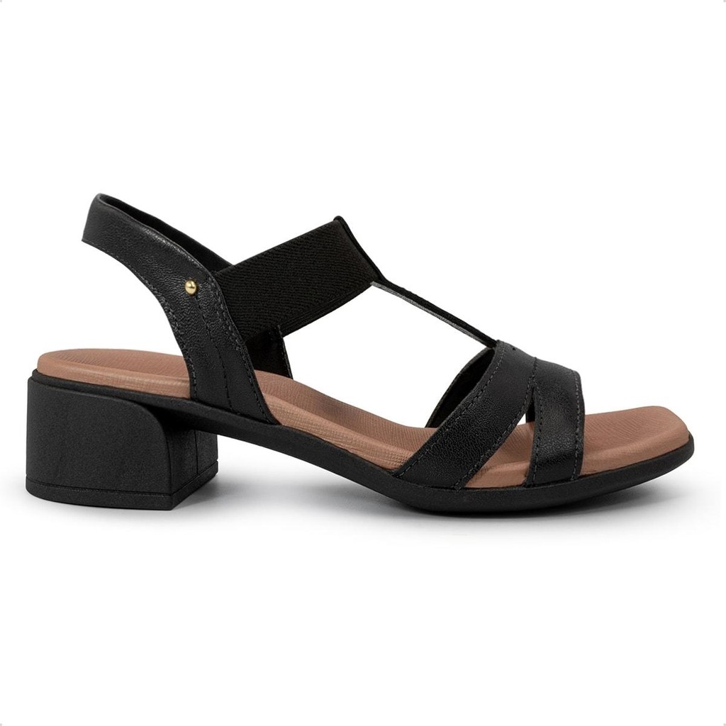 Sandália Usaflex Feminino Bico Quadrado Couro Casual AN27006 em Oferta na Shopee