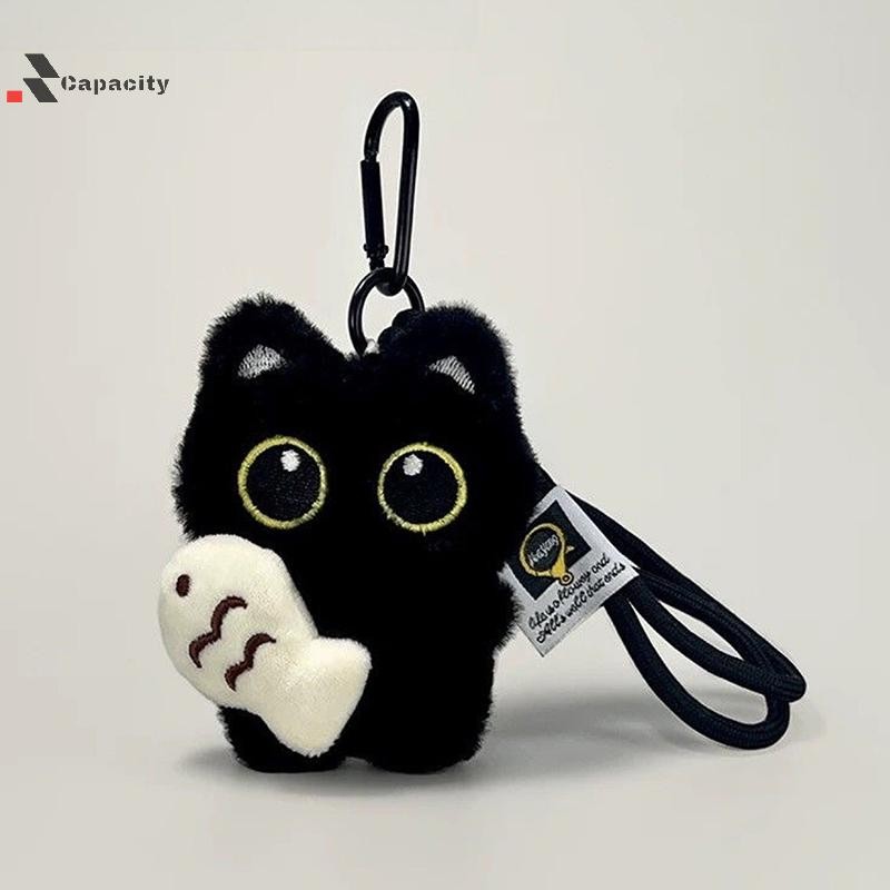 Capacidade Bonito Pelúcia Grande Olhos Preto Boneca Pingente Menina Mochila Pingentes Casal Saco Chaveiro Telefone Encan