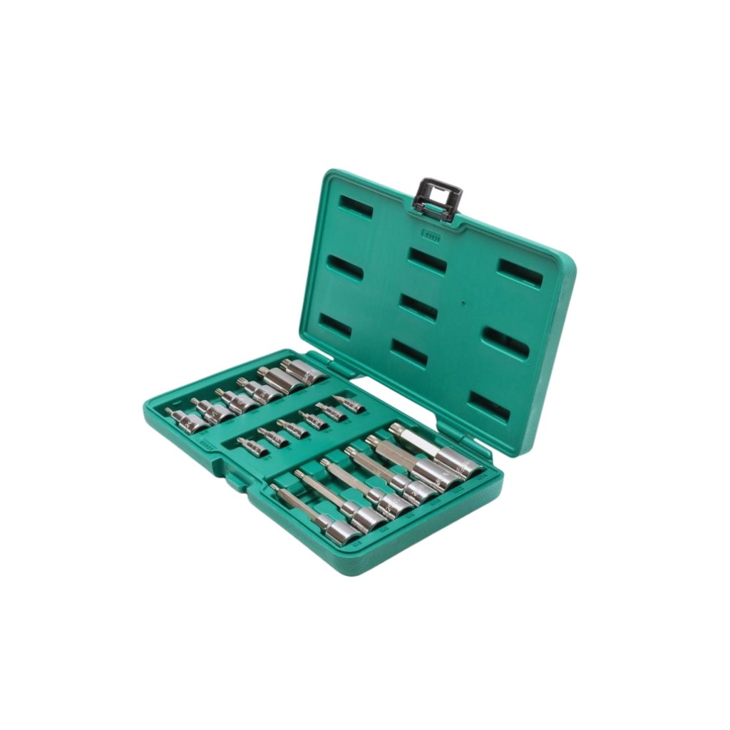 Jogo de Soquetes Bits 1/4” e 1/2” SATA ST09051SJ com 18 Peças