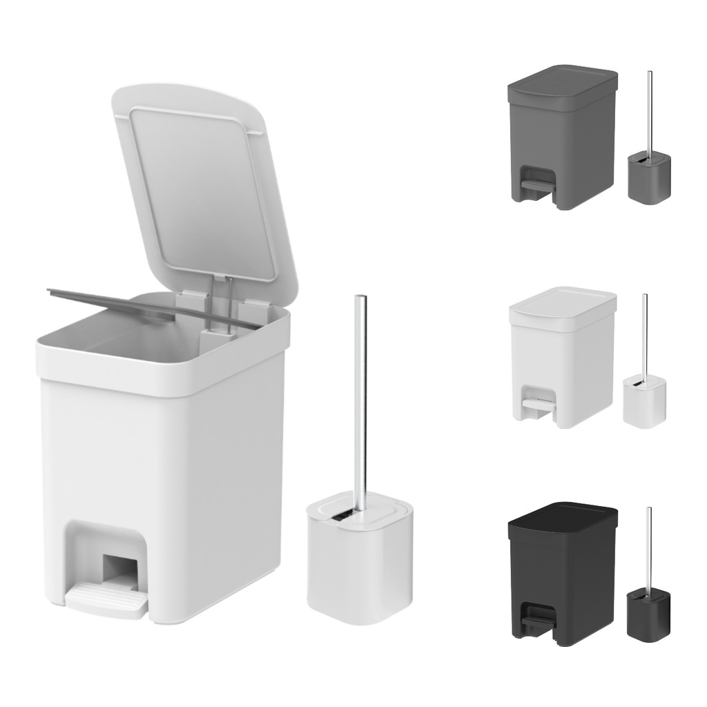Kit Lixeira 6 Litros Com Escova Sanitária Limpeza Banheiro Lavabo Ou em Oferta na Shopee