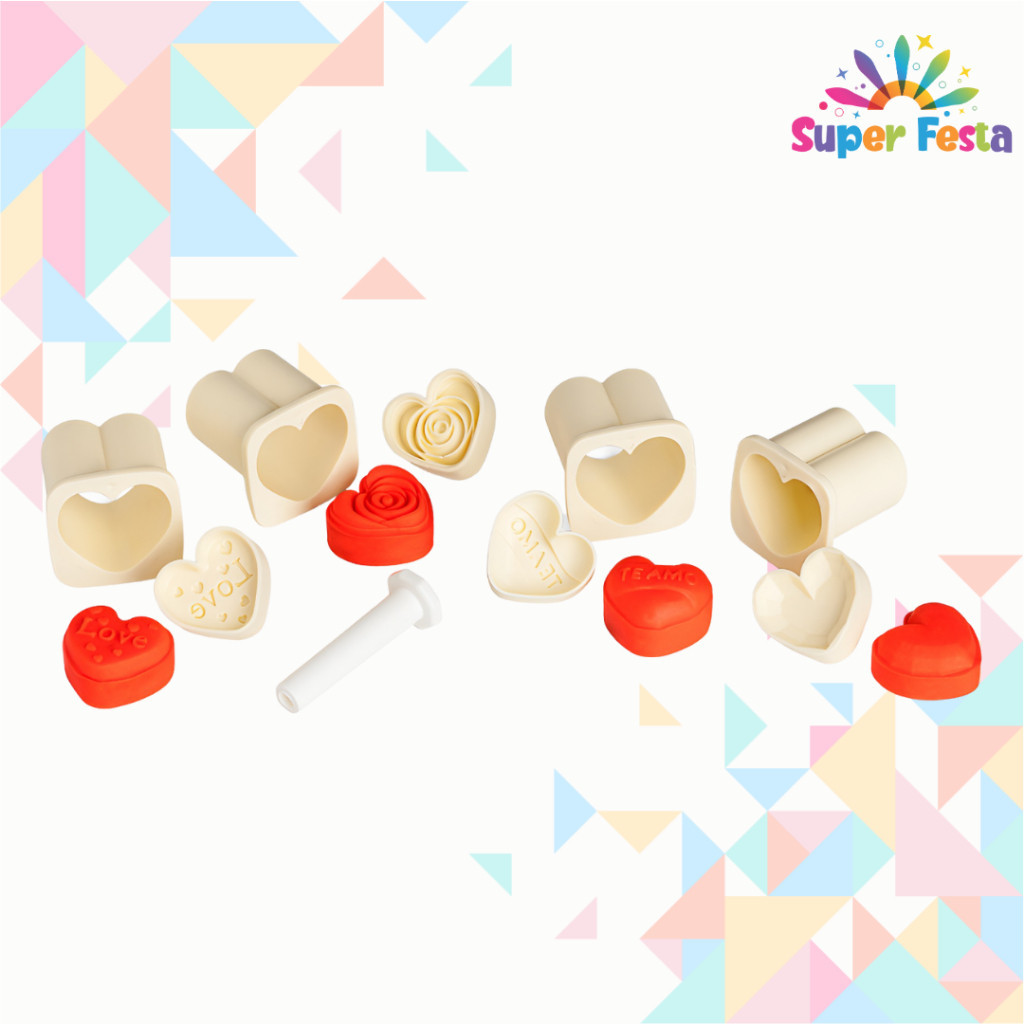 Kit Modelador Coração Brigadeiro Festplastik - Molde Modelador de Doces Dia das Mães, Namorados, etc