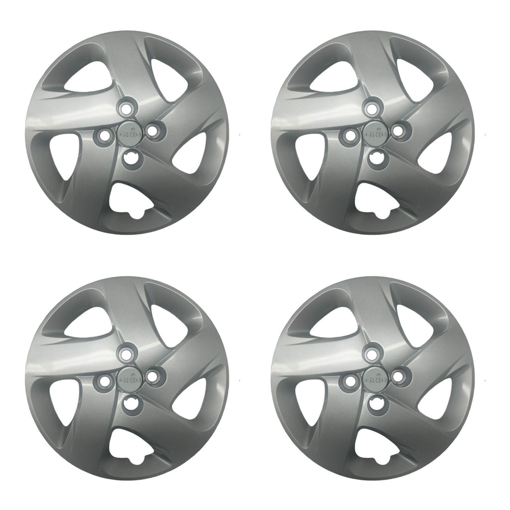 Calota Aro 14" cor Prata modelo Mobi 19/20 Jogo c/ 4 Calotas Grid - 298CB-PTA-E