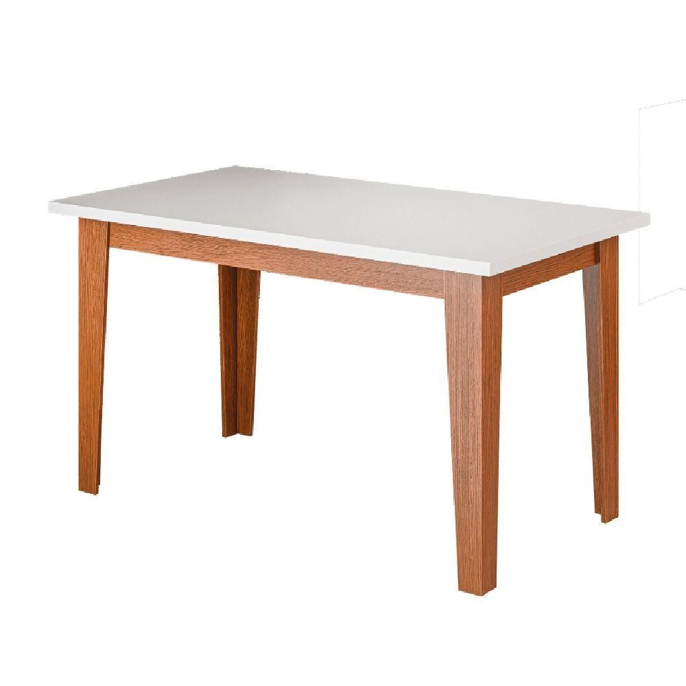 Mesa Para Sala De Jantar 1,60m Miami Madeirado/off White Dobuê Madeirado/off White