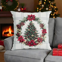 Almofada de Natal - Árvore de Natal - 43x43cm - 1 unidades - Rizzo