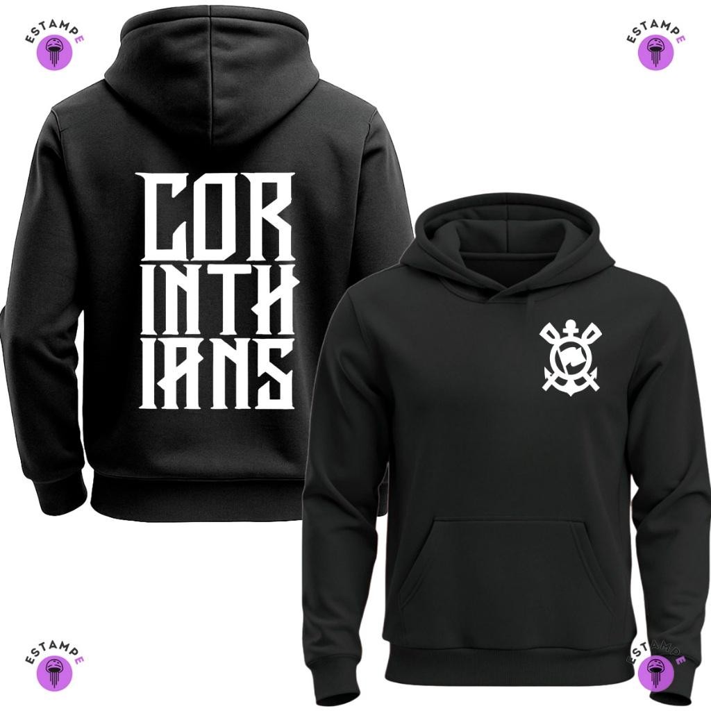 Moletom Canguru Com Capuz Timão Corinthians Blusa De Frio Casaco Blusão Masculino Feminino Blusa Unissex Adulto