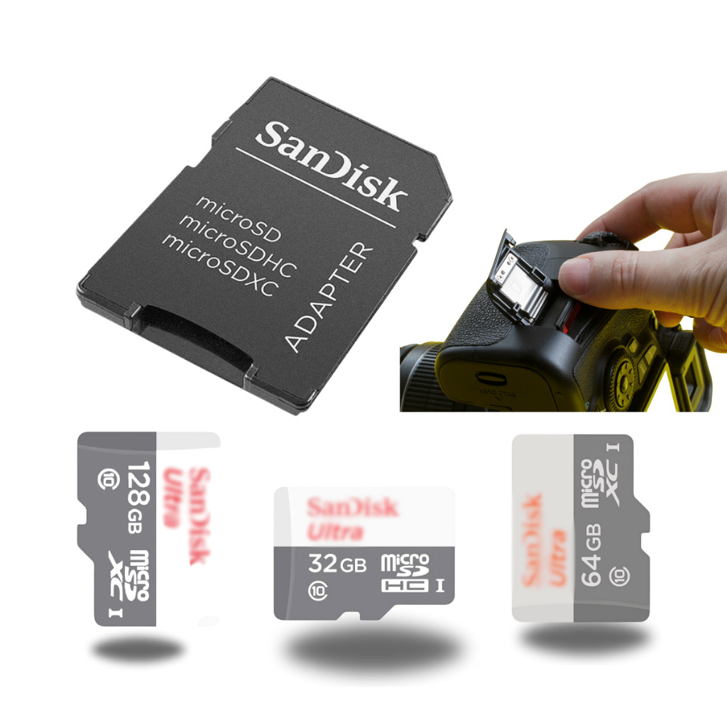 KIT 1/2 Cartão Memória Micro SD Ultra  64GB 128GB Com Adaptador Computador e Câmera Fotográfica 1UN 2UN