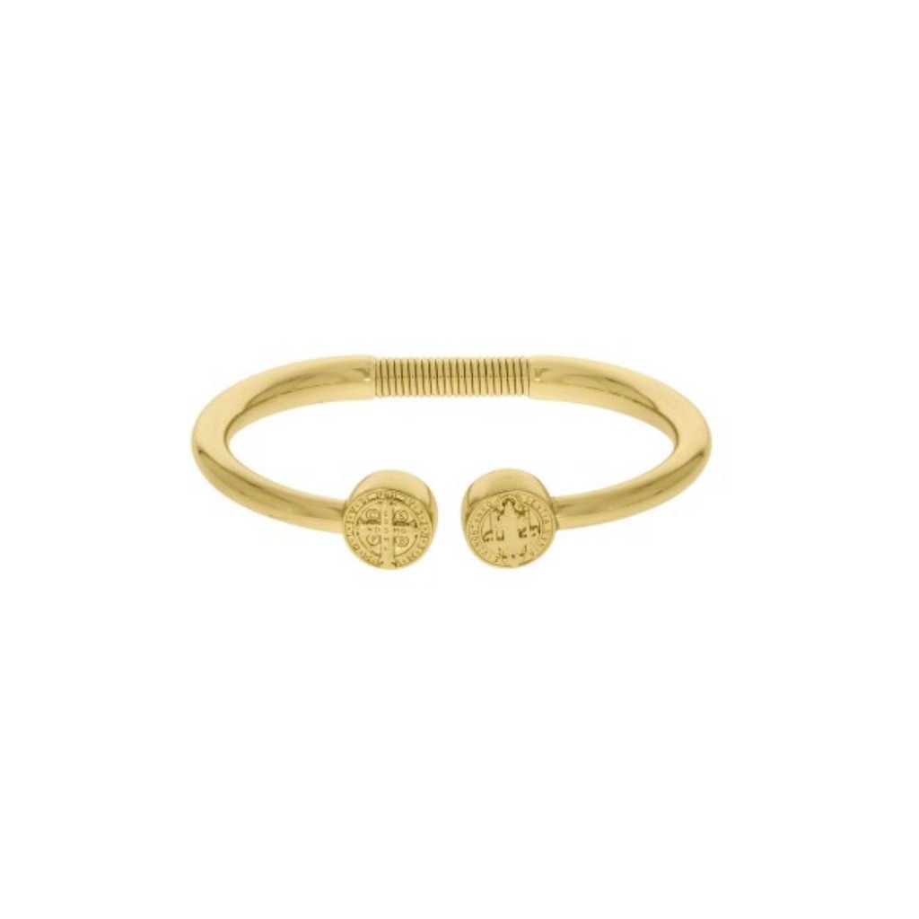 Bracelete São Bento Semijoia Feminino de Luxo Ouro 18K Design Fino Feminina Mulher Dourado Acessório Delicado Banhado