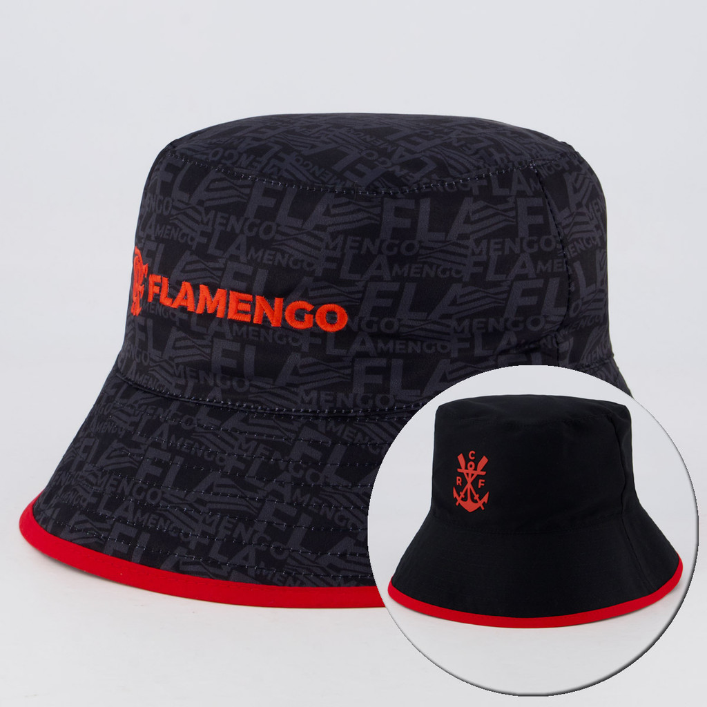 Bucket Flamengo Dupla Face Preto em Oferta na Shopee