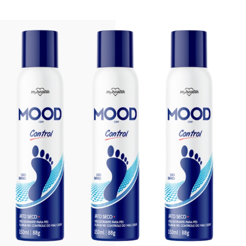 kit c/3 Desodorante para Pés Masculino  Mood Jato Seco 150ml