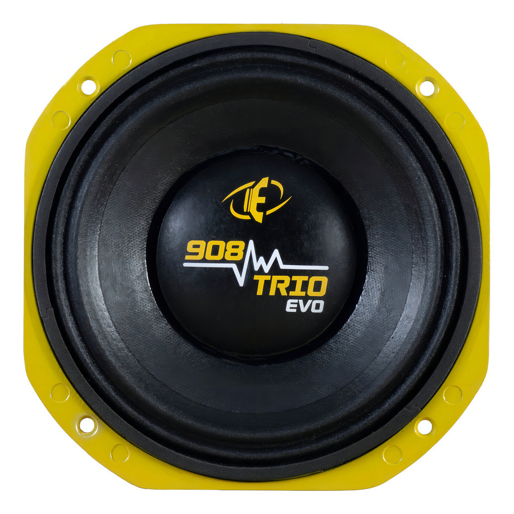 Alto Falante Woofer Médio Grave Eros E908 Trio 8 Pol 450 Rms 6 Ohms Cor Amarelo paredão racha de som automotivo
