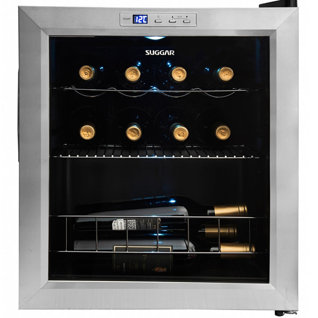 Adega Suggar Lyon 13 Garrafas Preta Inox 220V AD1522IX