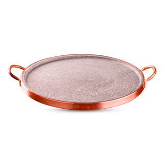 Forma Para Pizza De Pedra Sabão Bras Art 37 Cm Alça E Contorno de Cobre Pizza Quentinha Crocante E Saudável em Oferta na Shopee