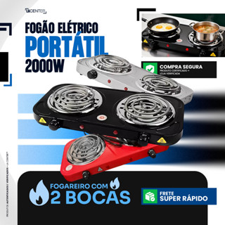 Fogão Elétrico Portátil 1 e 2 Bocas – Camping e Viagem, Cooktop Prático 110V/220V em Oferta na Shopee