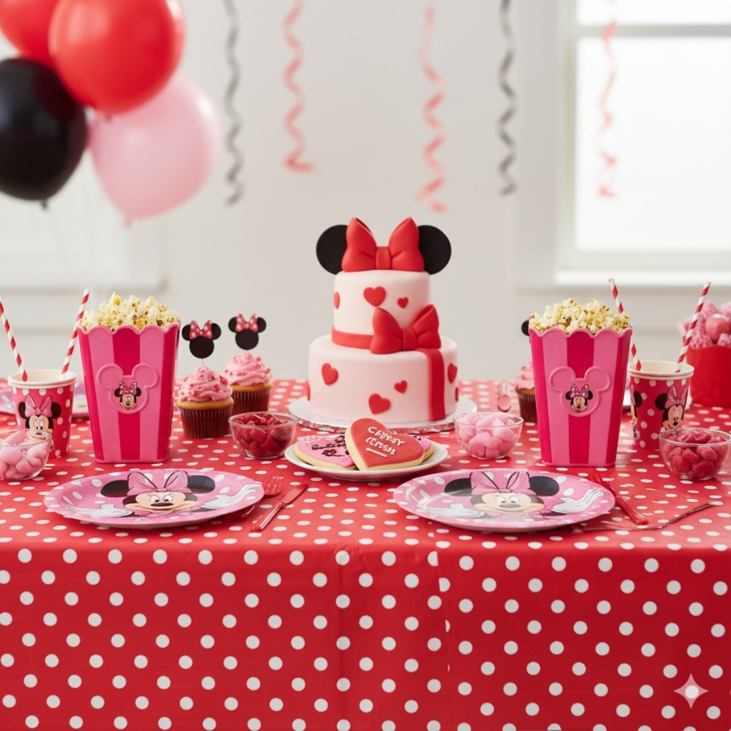 Pote Pipoca Pipoqueira Quadrada Minnie Rosa 1,5L Plasútil