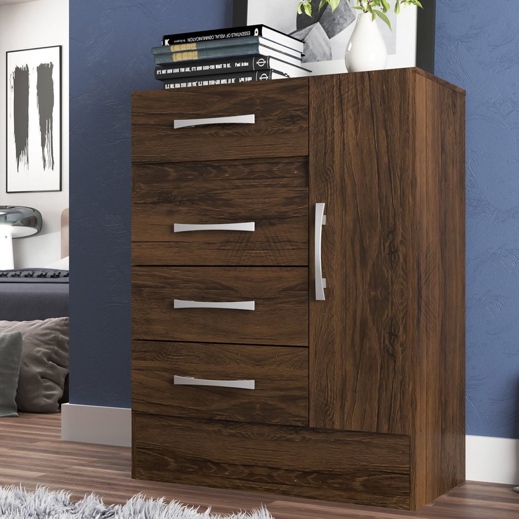 Cômoda Sapateira 4 Gavetas 1 Porta Cacau em Oferta na Shopee