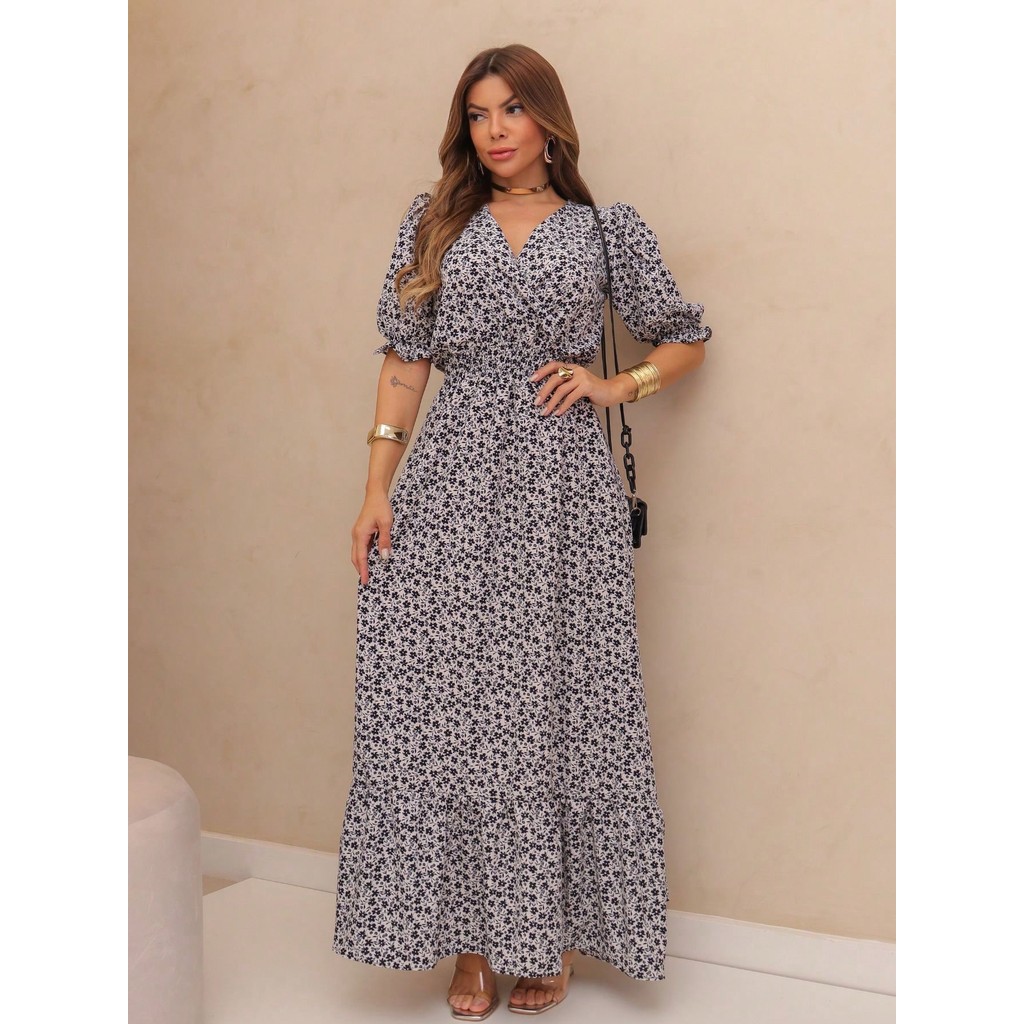 REF: 165 Vestido Feminino com elastano e babado