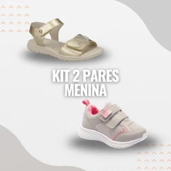 Kit 2 Pares Calçados Infantis Femininos – Tênis + Sandália Menina Presente Conforto e Estilo