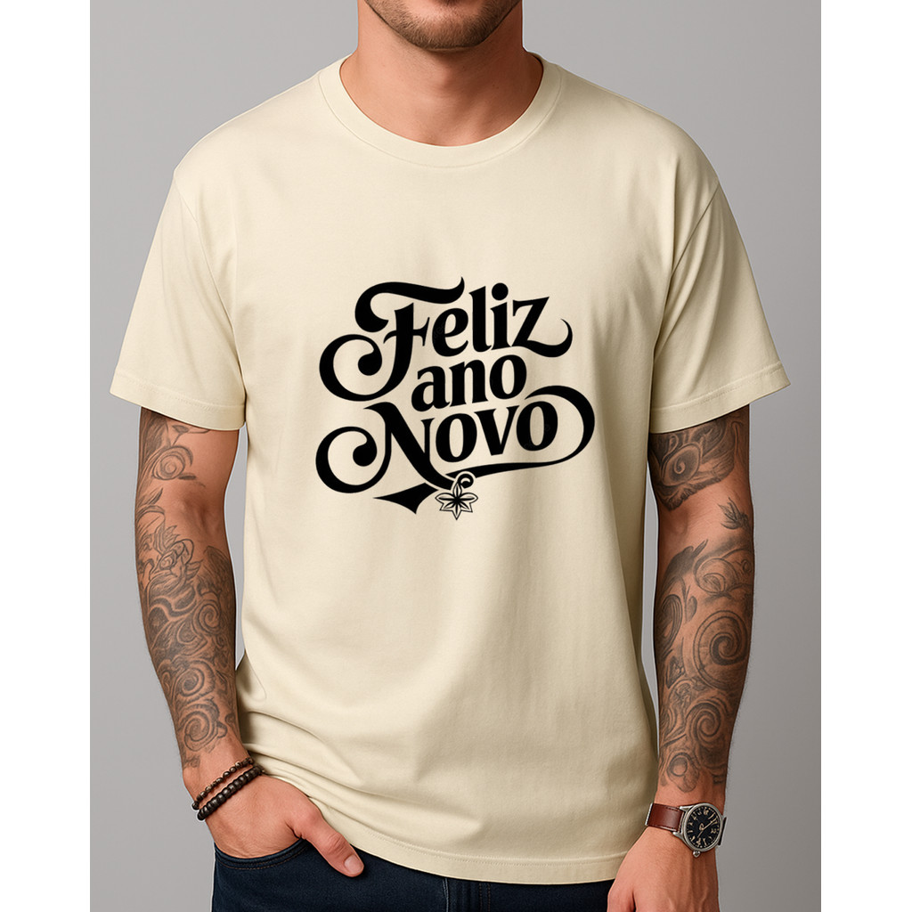 Camiseta Ano Novo Branca Unissex – Confortável, Estilosa e Festiva