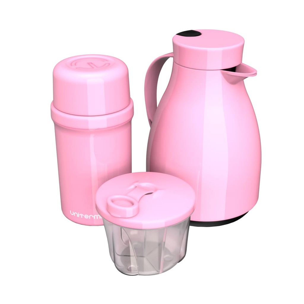 Kit Unibaby 3 Peças Garrafa Térmica Dosador Bebê Unitermi